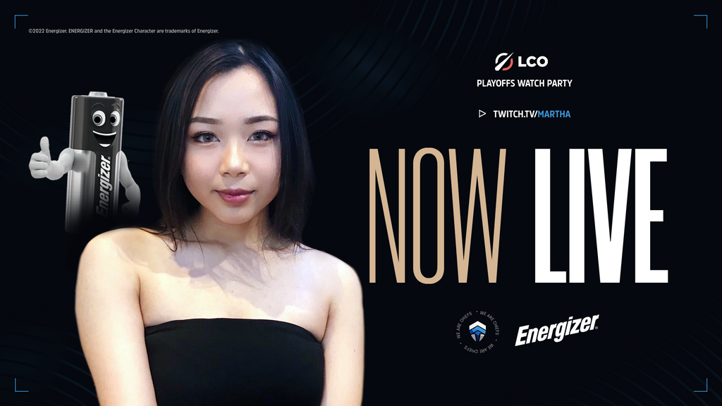 Watch the LCO playoffs live with Martha; thanks to Energizer